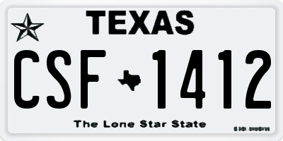 TX license plate CSF1412