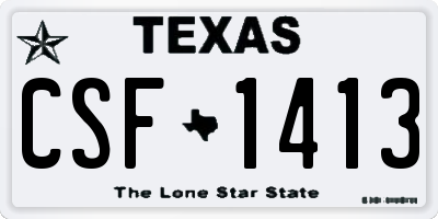 TX license plate CSF1413