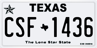 TX license plate CSF1436