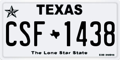 TX license plate CSF1438