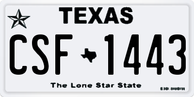 TX license plate CSF1443