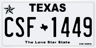 TX license plate CSF1449