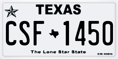TX license plate CSF1450