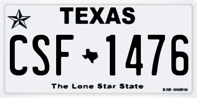 TX license plate CSF1476