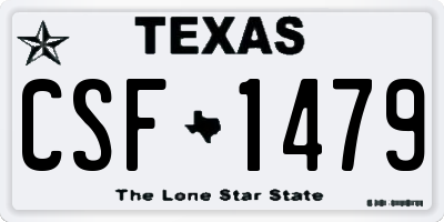 TX license plate CSF1479