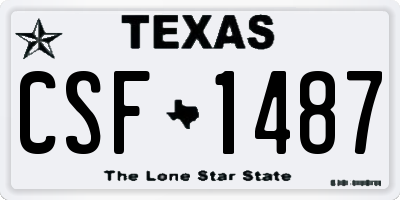 TX license plate CSF1487
