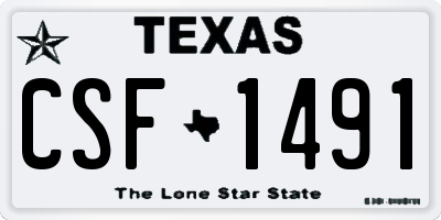 TX license plate CSF1491