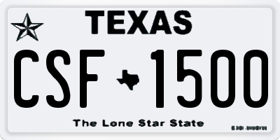 TX license plate CSF1500