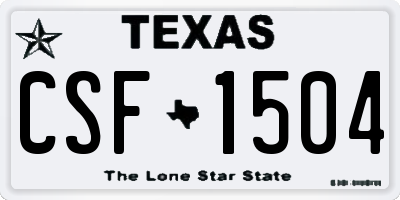 TX license plate CSF1504