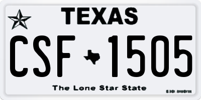 TX license plate CSF1505