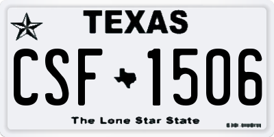 TX license plate CSF1506