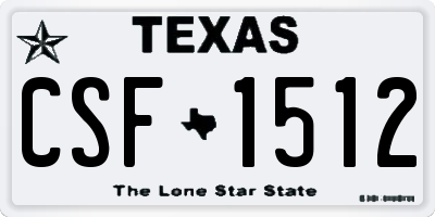 TX license plate CSF1512