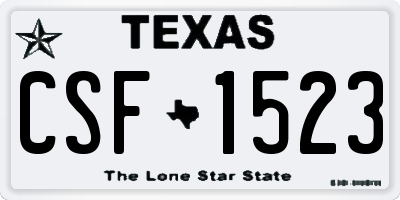 TX license plate CSF1523