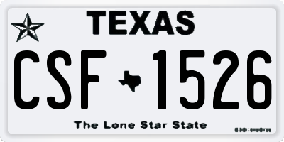 TX license plate CSF1526