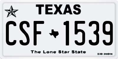TX license plate CSF1539