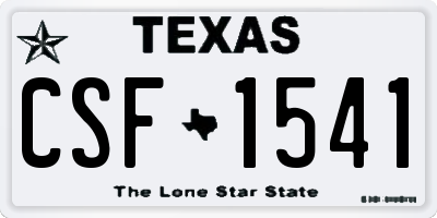TX license plate CSF1541