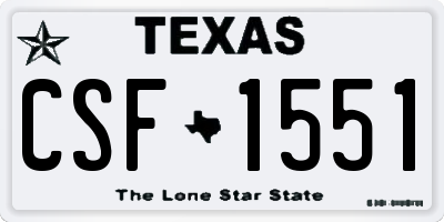 TX license plate CSF1551