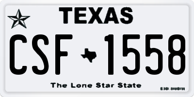 TX license plate CSF1558