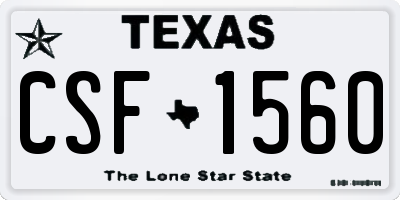TX license plate CSF1560
