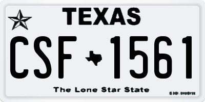TX license plate CSF1561