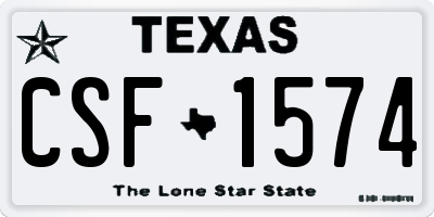 TX license plate CSF1574