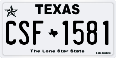 TX license plate CSF1581