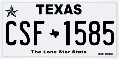 TX license plate CSF1585