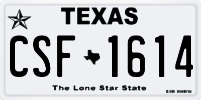 TX license plate CSF1614