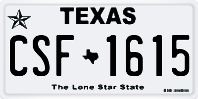 TX license plate CSF1615