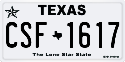 TX license plate CSF1617