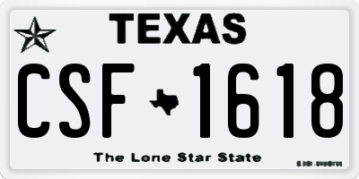 TX license plate CSF1618