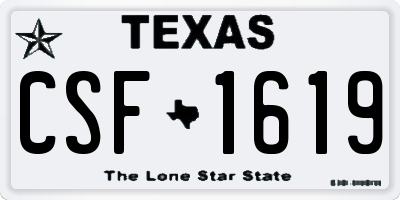 TX license plate CSF1619