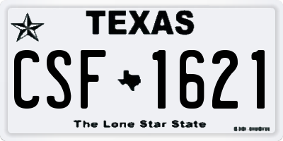 TX license plate CSF1621