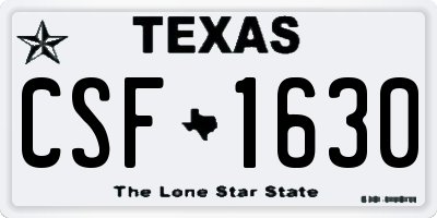 TX license plate CSF1630