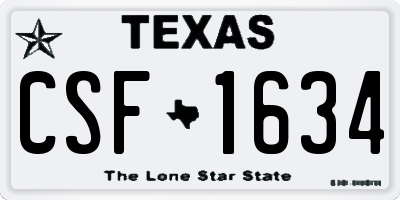 TX license plate CSF1634
