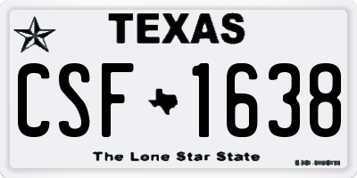 TX license plate CSF1638