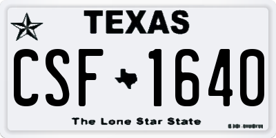 TX license plate CSF1640