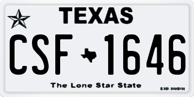 TX license plate CSF1646