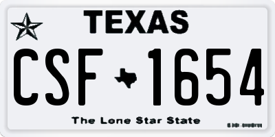 TX license plate CSF1654