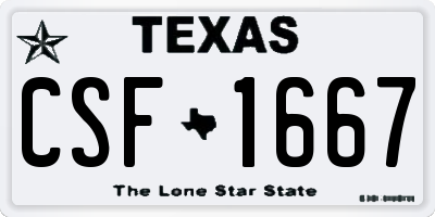 TX license plate CSF1667