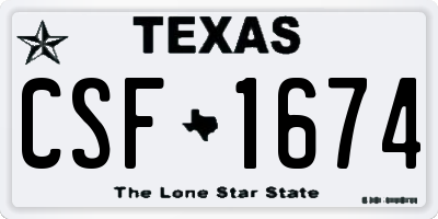 TX license plate CSF1674