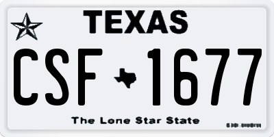 TX license plate CSF1677