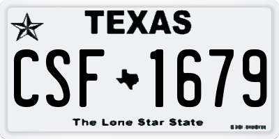 TX license plate CSF1679