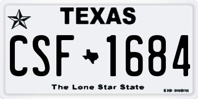 TX license plate CSF1684