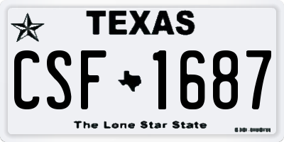 TX license plate CSF1687