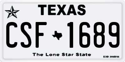 TX license plate CSF1689