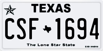 TX license plate CSF1694
