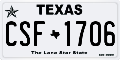 TX license plate CSF1706