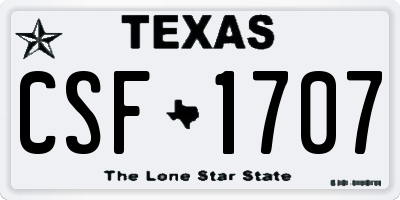 TX license plate CSF1707