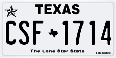 TX license plate CSF1714